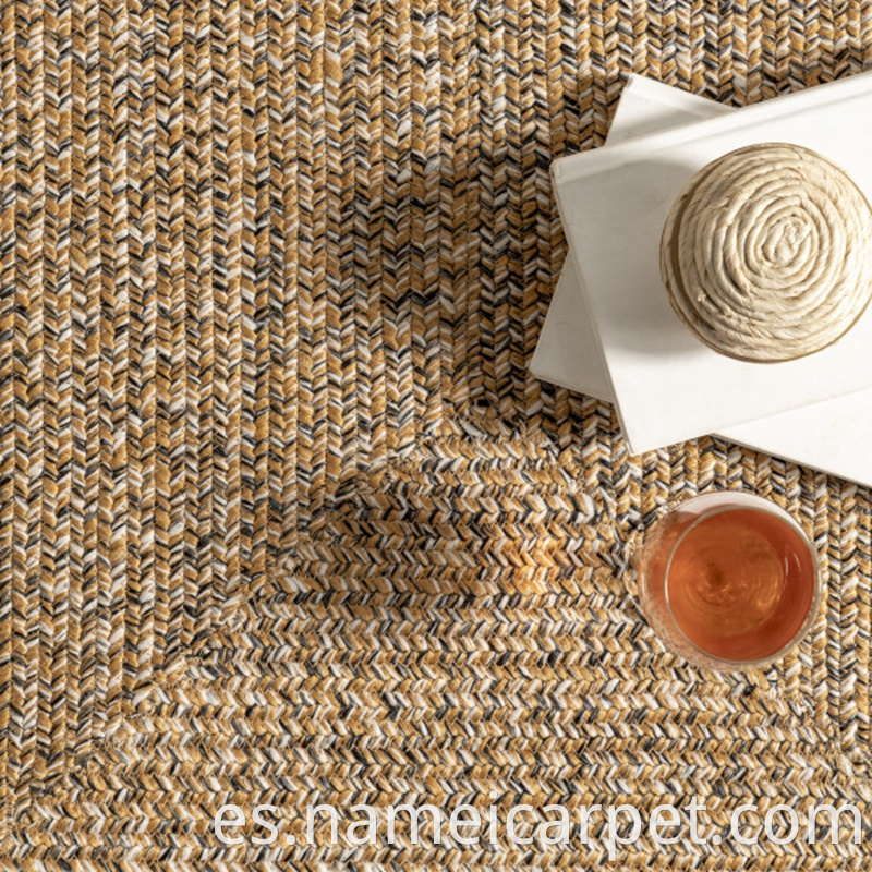 polypropylene braided woven brown colour outdoor patio rug (78)